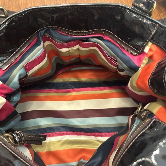 Coach Legacy Garcia Shoulder Bag, Brown Leather and Patent Leather, EUC - Picture 9 of 13